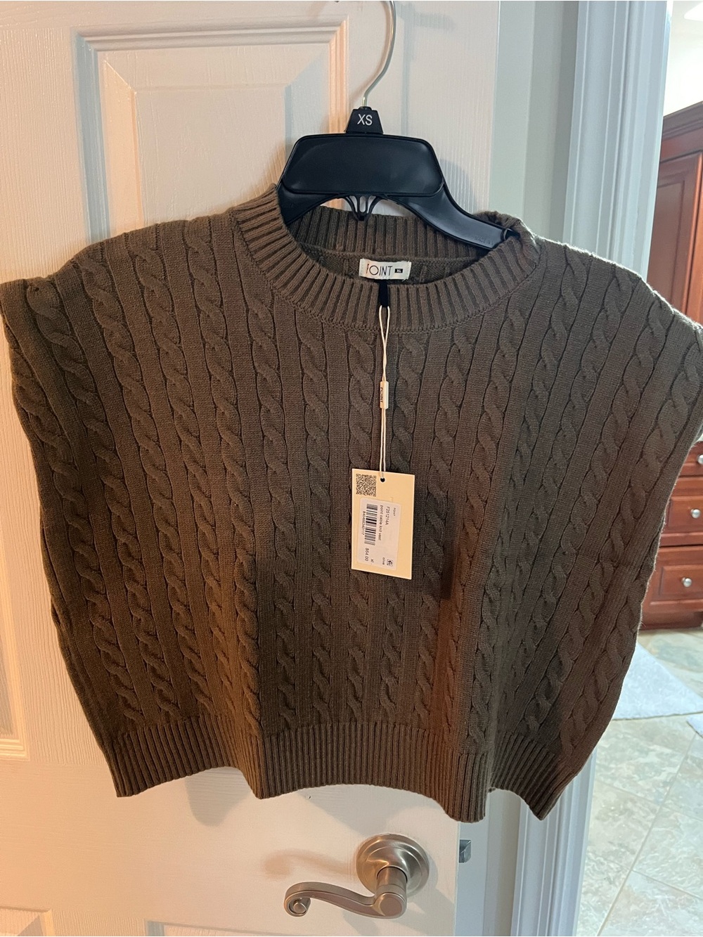 Women's Olive Cable Knit Sweater Vest